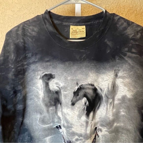 The Mountain American Native and Spirit Horses Distressed Tie Dye T-shirt Sz XL - Picture 5 of 10